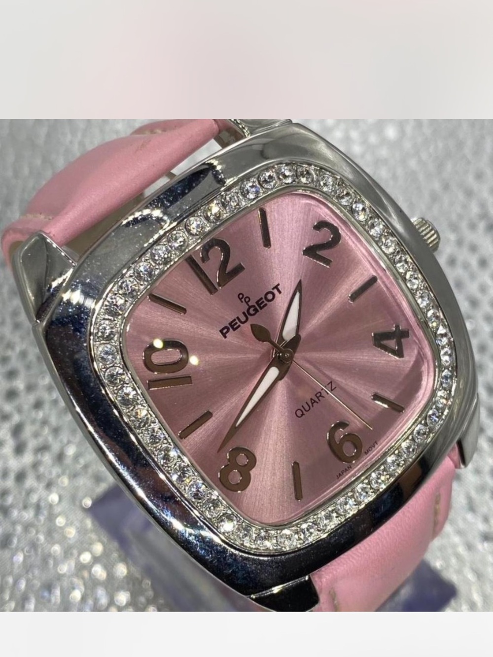 *** Peugeot ^^^ Women's Pink “ Iced Crystal-Trim Quartz Watch *** - Picture 4 of 8